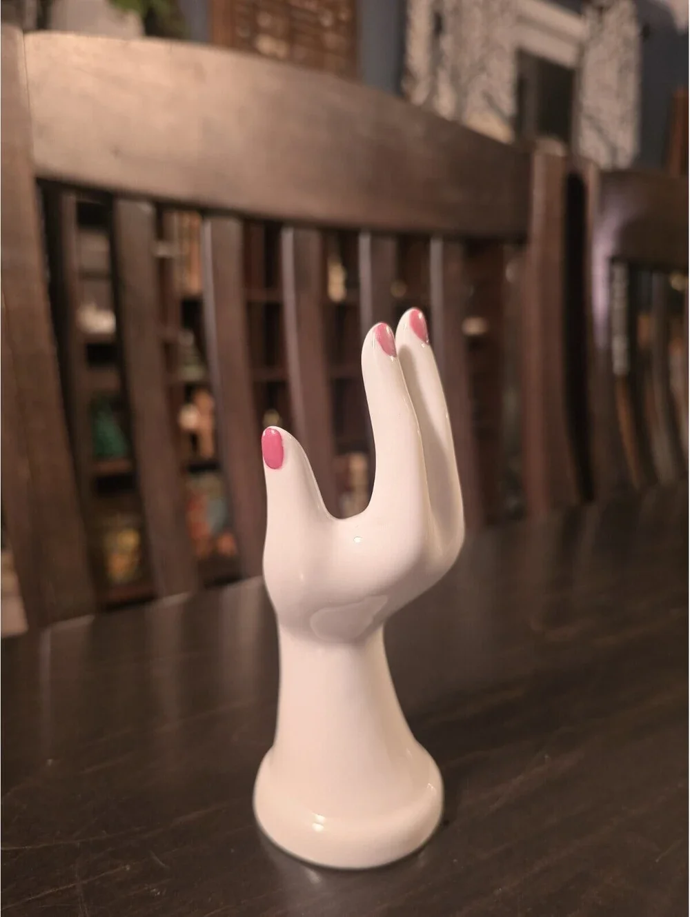 Small White Hand Ring Holder Bud Vase Propagations Plants Jewelry Holder